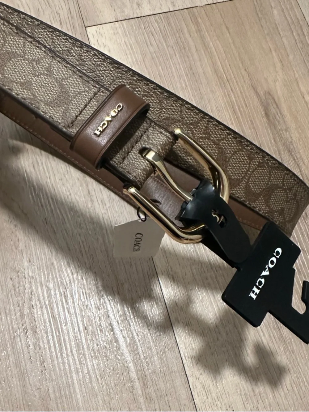 Coach Women's Classic Signature Canvas Belt‎ | Tan | M